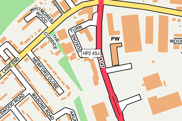 HP2 4SJ map - OS OpenMap – Local (Ordnance Survey) HP2 4SJ map - OS OpenMap – Local (Ordnance Survey)