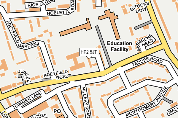 HP2 5JT map - OS OpenMap – Local (Ordnance Survey) HP2 5JT map - OS OpenMap – Local (Ordnance Survey)