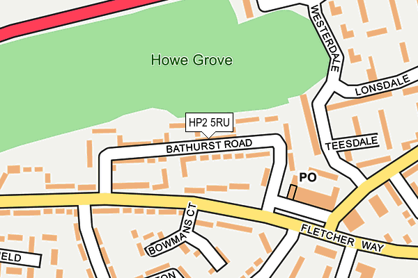 HP2 5RU map - OS OpenMap – Local (Ordnance Survey) HP2 5RU map - OS OpenMap – Local (Ordnance Survey)