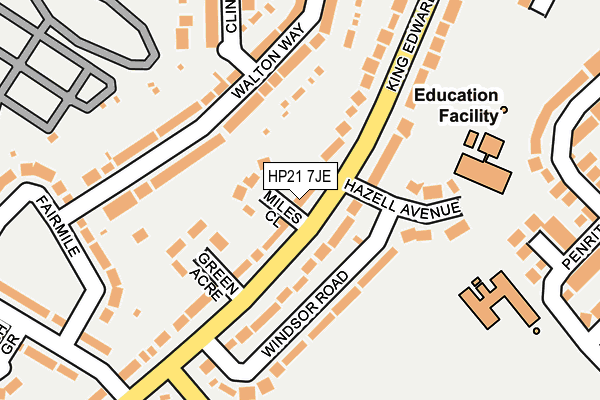 HP21 7JE map - OS OpenMap – Local (Ordnance Survey)