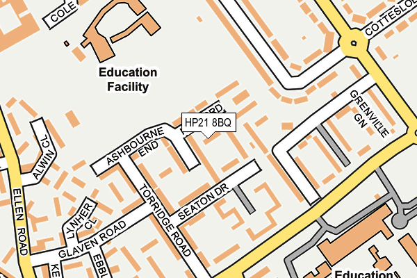 HP21 8BQ map - OS OpenMap – Local (Ordnance Survey)