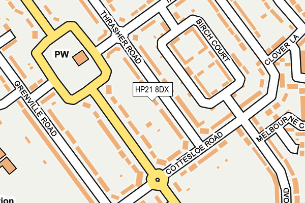HP21 8DX map - OS OpenMap – Local (Ordnance Survey)