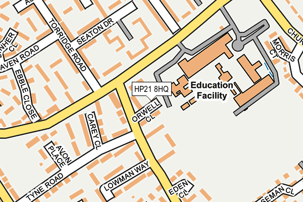 HP21 8HQ map - OS OpenMap – Local (Ordnance Survey)