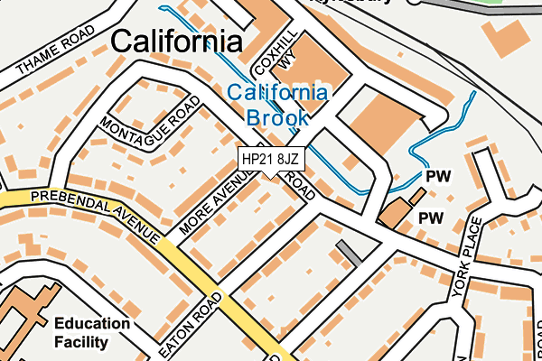 HP21 8JZ map - OS OpenMap – Local (Ordnance Survey)