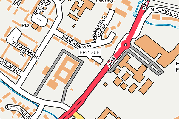 HP21 8UE map - OS OpenMap – Local (Ordnance Survey) HP21 8UE map - OS OpenMap – Local (Ordnance Survey)