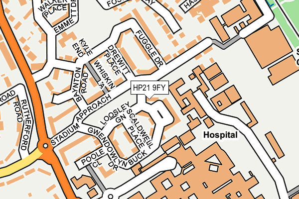 HP21 9FY map - OS OpenMap – Local (Ordnance Survey) HP21 9FY map - OS OpenMap – Local (Ordnance Survey)