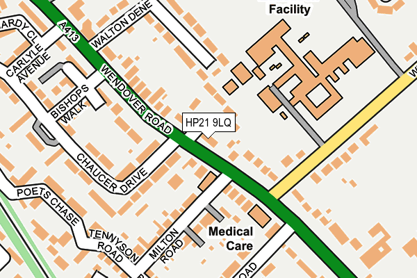 HP21 9LQ map - OS OpenMap – Local (Ordnance Survey) HP21 9LQ map - OS OpenMap – Local (Ordnance Survey)