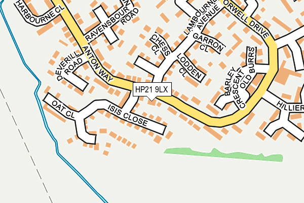 HP21 9LX map - OS OpenMap – Local (Ordnance Survey)