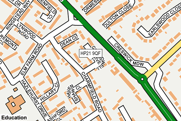 HP21 9QF map - OS OpenMap – Local (Ordnance Survey)