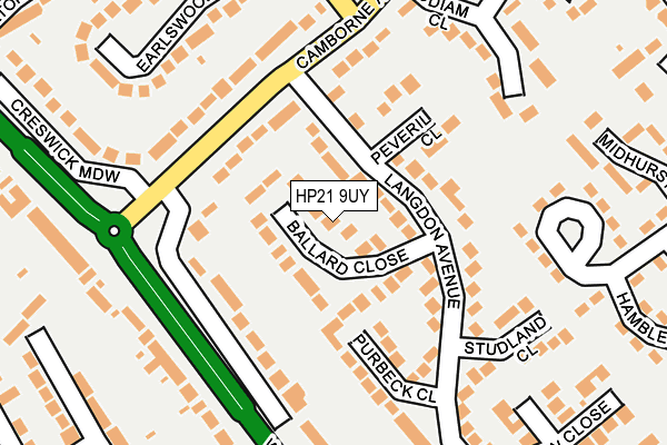 HP21 9UY map - OS OpenMap – Local (Ordnance Survey) HP21 9UY map - OS OpenMap – Local (Ordnance Survey)