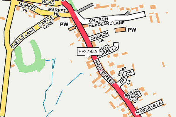 HP22 4JA map - OS OpenMap – Local (Ordnance Survey) HP22 4JA map - OS OpenMap – Local (Ordnance Survey)
