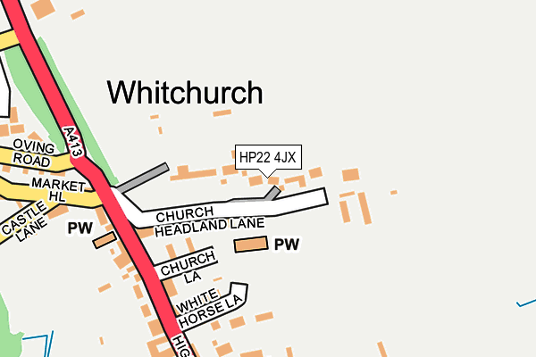 HP22 4JX map - OS OpenMap – Local (Ordnance Survey)