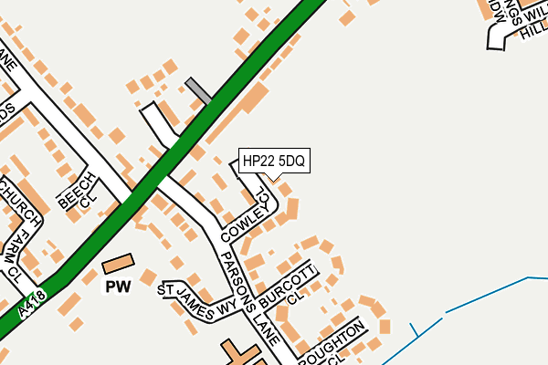 HP22 5DQ map - OS OpenMap – Local (Ordnance Survey)
