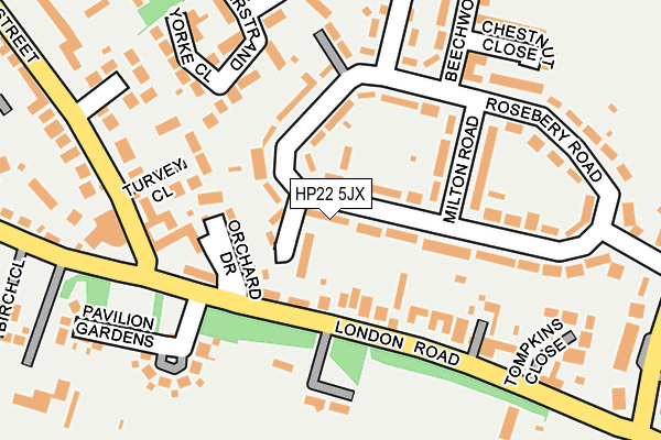 HP22 5JX map - OS OpenMap – Local (Ordnance Survey) HP22 5JX map - OS OpenMap – Local (Ordnance Survey)