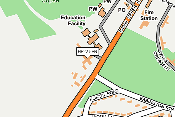 HP22 5PN map - OS OpenMap – Local (Ordnance Survey) HP22 5PN map - OS OpenMap – Local (Ordnance Survey)