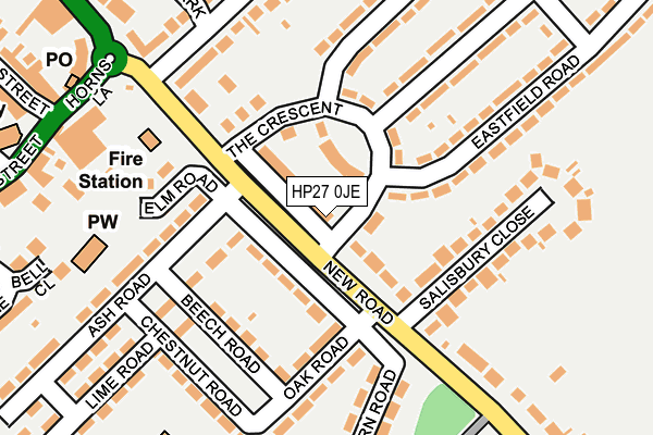 HP27 0JE map - OS OpenMap – Local (Ordnance Survey) HP27 0JE map - OS OpenMap – Local (Ordnance Survey)