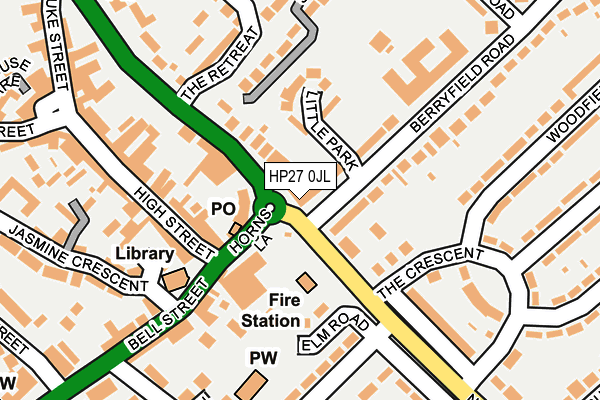 HP27 0JL map - OS OpenMap – Local (Ordnance Survey) HP27 0JL map - OS OpenMap – Local (Ordnance Survey)