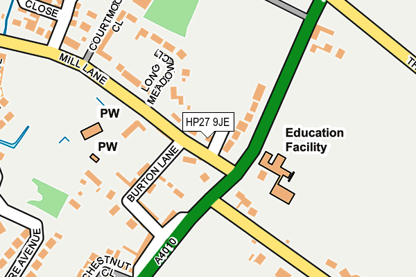 HP27 9JE map - OS OpenMap – Local (Ordnance Survey)
