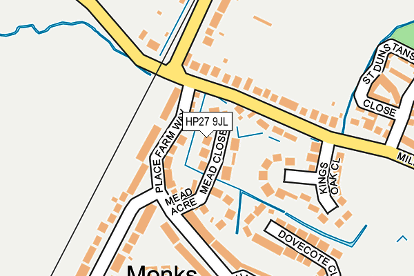 HP27 9JL map - OS OpenMap – Local (Ordnance Survey) HP27 9JL map - OS OpenMap – Local (Ordnance Survey)