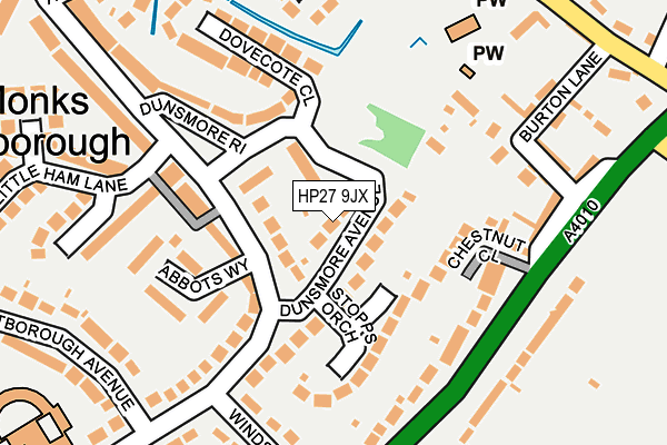 HP27 9JX map - OS OpenMap – Local (Ordnance Survey) HP27 9JX map - OS OpenMap – Local (Ordnance Survey)