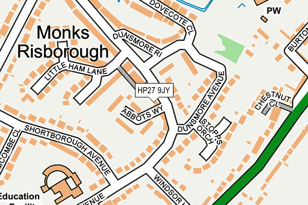 HP27 9JY map - OS OpenMap – Local (Ordnance Survey) HP27 9JY map - OS OpenMap – Local (Ordnance Survey)