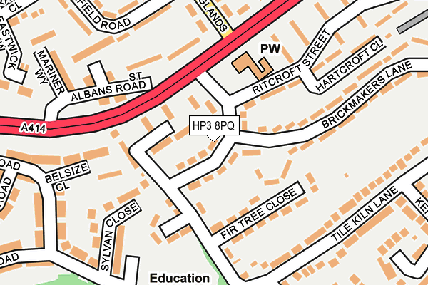 HP3 8PQ map - OS OpenMap – Local (Ordnance Survey) HP3 8PQ map - OS OpenMap – Local (Ordnance Survey)