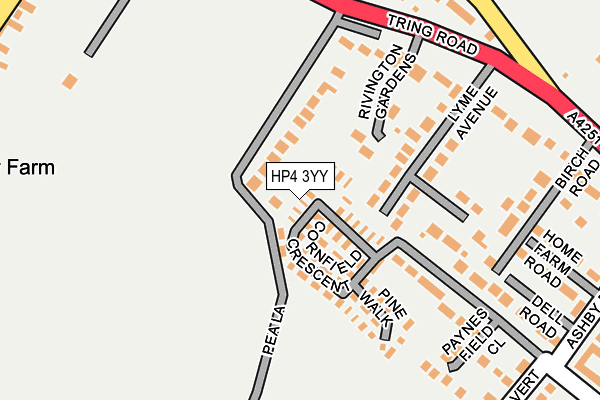 HP4 3YY map - OS OpenMap – Local (Ordnance Survey) HP4 3YY map - OS OpenMap – Local (Ordnance Survey)