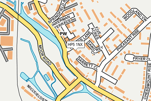 HP5 1NX map - OS OpenMap – Local (Ordnance Survey) HP5 1NX map - OS OpenMap – Local (Ordnance Survey)