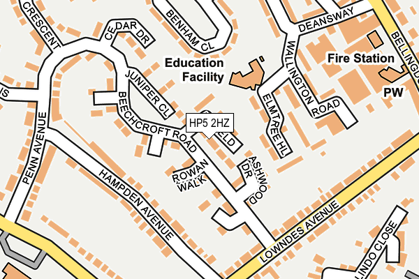 HP5 2HZ map - OS OpenMap – Local (Ordnance Survey) HP5 2HZ map - OS OpenMap – Local (Ordnance Survey)
