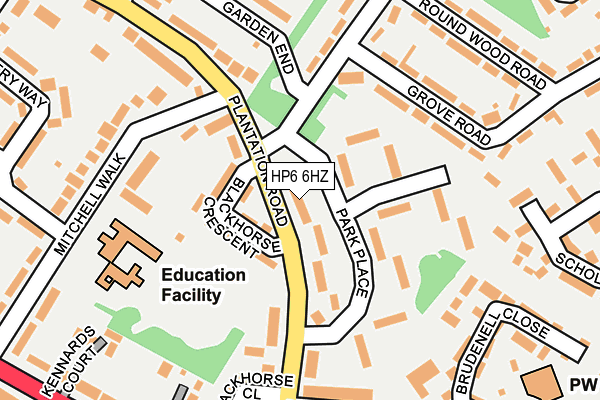 HP6 6HZ map - OS OpenMap – Local (Ordnance Survey) HP6 6HZ map - OS OpenMap – Local (Ordnance Survey)