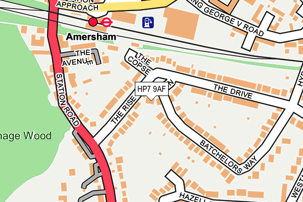 HP7 9AF map - OS OpenMap – Local (Ordnance Survey) HP7 9AF map - OS OpenMap – Local (Ordnance Survey)