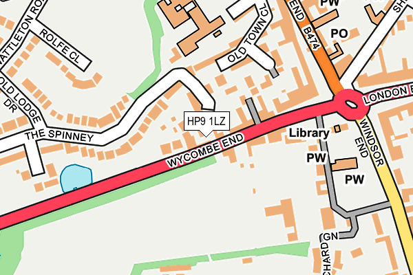 HP9 1LZ map - OS OpenMap – Local (Ordnance Survey) HP9 1LZ map - OS OpenMap – Local (Ordnance Survey)