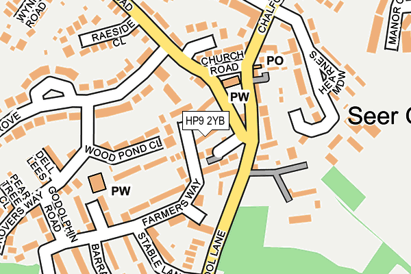 HP9 2YB map - OS OpenMap – Local (Ordnance Survey) HP9 2YB map - OS OpenMap – Local (Ordnance Survey)