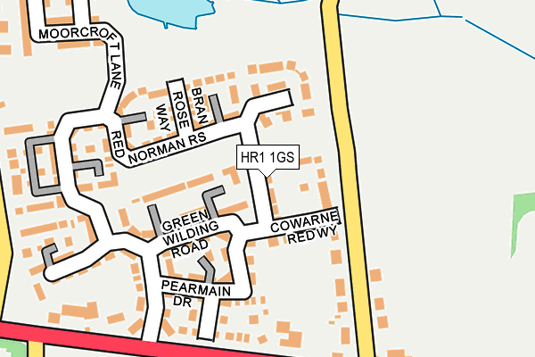 HR1 1GS map - OS OpenMap – Local (Ordnance Survey)