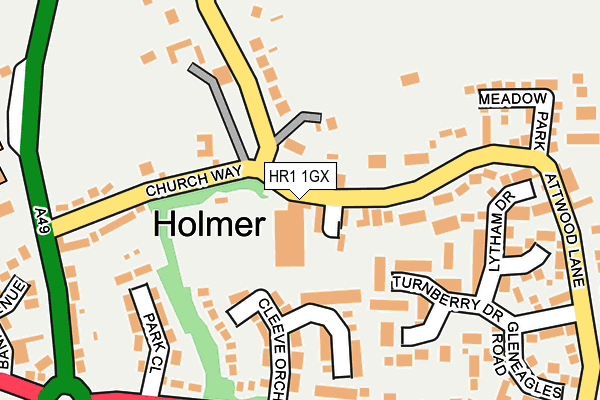 HR1 1GX map - OS OpenMap – Local (Ordnance Survey) HR1 1GX map - OS OpenMap – Local (Ordnance Survey)