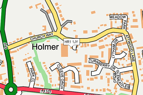 HR1 1JY map - OS OpenMap – Local (Ordnance Survey) HR1 1JY map - OS OpenMap – Local (Ordnance Survey)