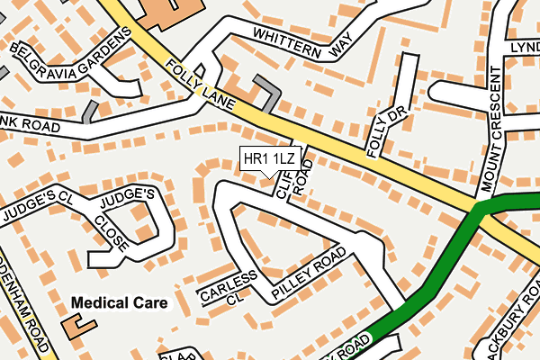 HR1 1LZ map - OS OpenMap – Local (Ordnance Survey) HR1 1LZ map - OS OpenMap – Local (Ordnance Survey)