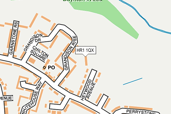 HR1 1QX map - OS OpenMap – Local (Ordnance Survey) HR1 1QX map - OS OpenMap – Local (Ordnance Survey)