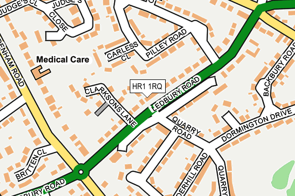 HR1 1RQ map - OS OpenMap – Local (Ordnance Survey) HR1 1RQ map - OS OpenMap – Local (Ordnance Survey)