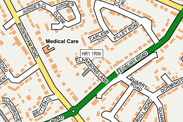 HR1 1RW map - OS OpenMap – Local (Ordnance Survey) HR1 1RW map - OS OpenMap – Local (Ordnance Survey)