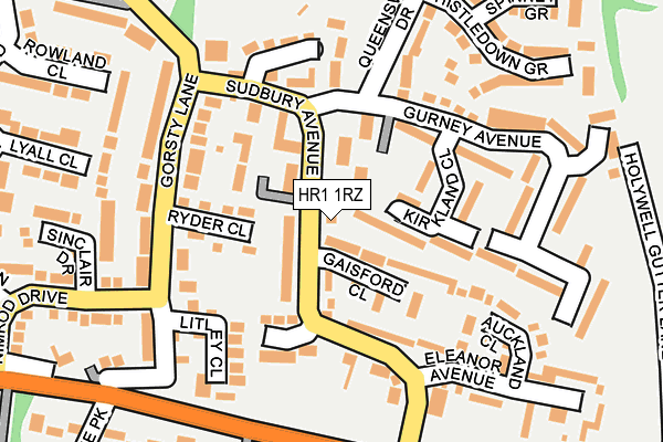 HR1 1RZ map - OS OpenMap – Local (Ordnance Survey) HR1 1RZ map - OS OpenMap – Local (Ordnance Survey)