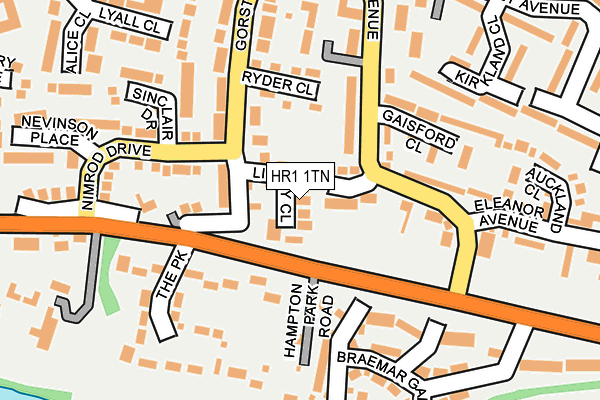 HR1 1TN map - OS OpenMap – Local (Ordnance Survey) HR1 1TN map - OS OpenMap – Local (Ordnance Survey)