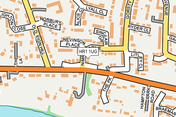 HR1 1UG map - OS OpenMap – Local (Ordnance Survey) HR1 1UG map - OS OpenMap – Local (Ordnance Survey)