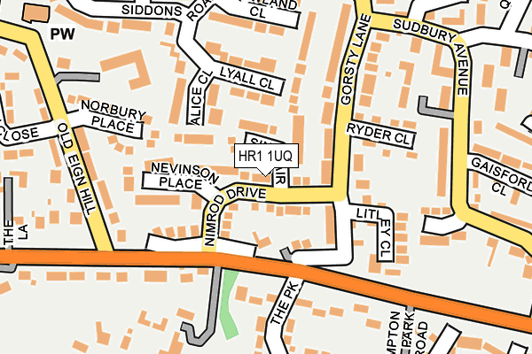 HR1 1UQ map - OS OpenMap – Local (Ordnance Survey)