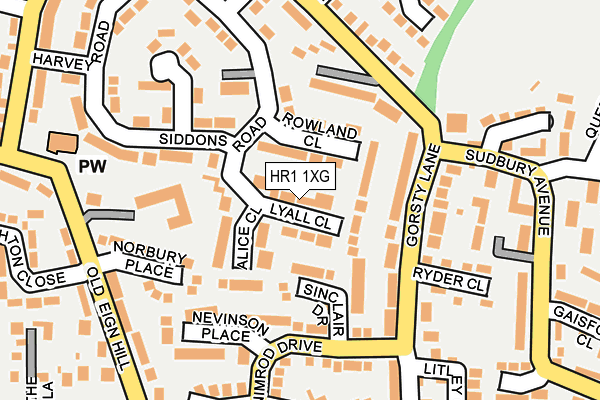 HR1 1XG map - OS OpenMap – Local (Ordnance Survey) HR1 1XG map - OS OpenMap – Local (Ordnance Survey)