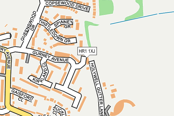 HR1 1XJ map - OS OpenMap – Local (Ordnance Survey) HR1 1XJ map - OS OpenMap – Local (Ordnance Survey)