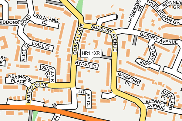 HR1 1XR map - OS OpenMap – Local (Ordnance Survey) HR1 1XR map - OS OpenMap – Local (Ordnance Survey)
