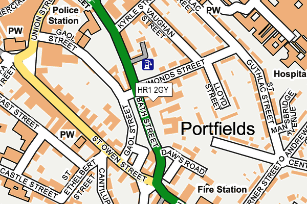 HR1 2GY map - OS OpenMap – Local (Ordnance Survey) HR1 2GY map - OS OpenMap – Local (Ordnance Survey)