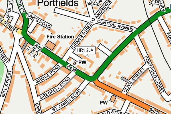 HR1 2JA map - OS OpenMap – Local (Ordnance Survey) HR1 2JA map - OS OpenMap – Local (Ordnance Survey)