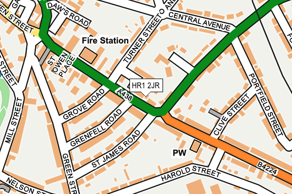 HR1 2JR map - OS OpenMap – Local (Ordnance Survey)